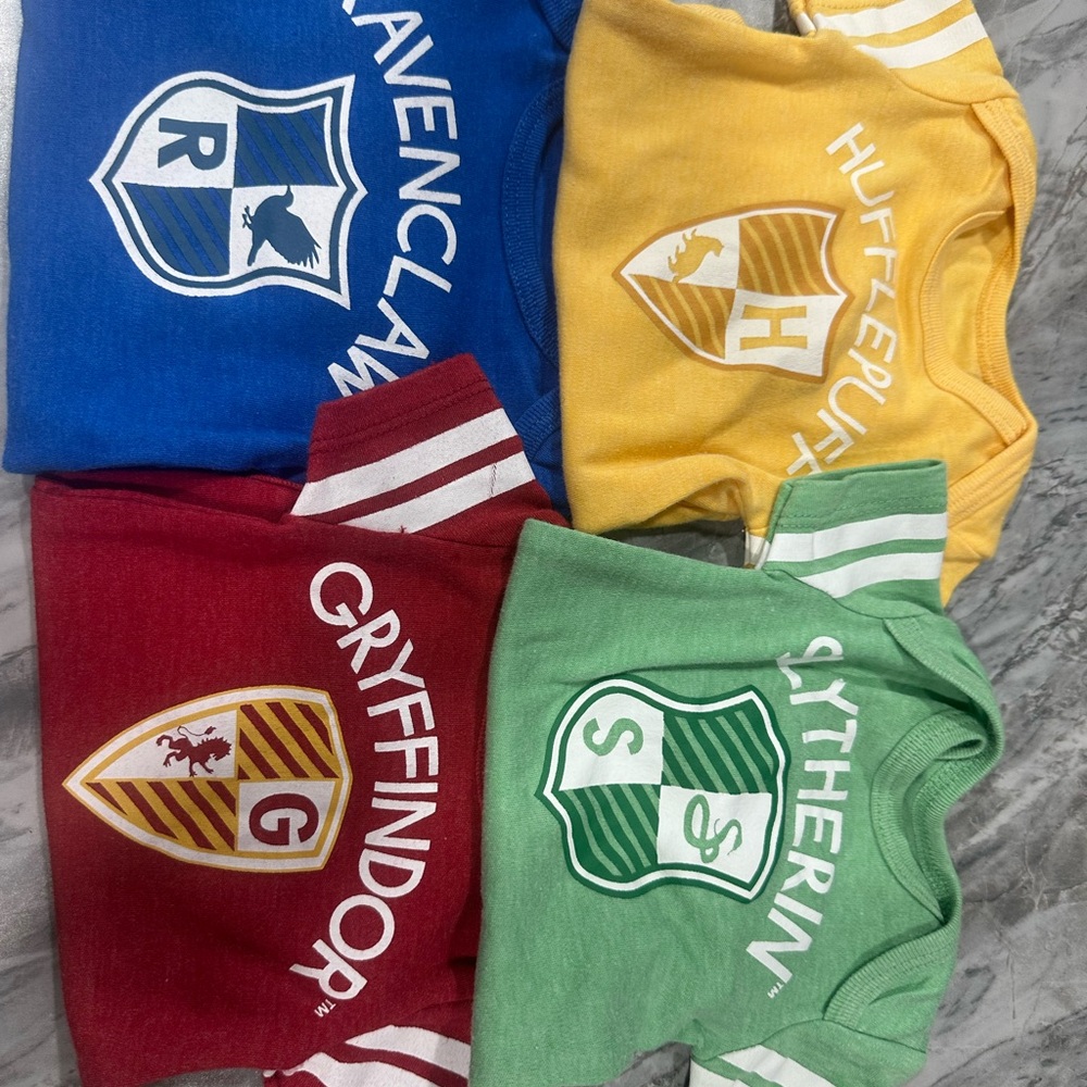 Hogwarts House Kids Shirts - Blue, Yellow, Red, Green